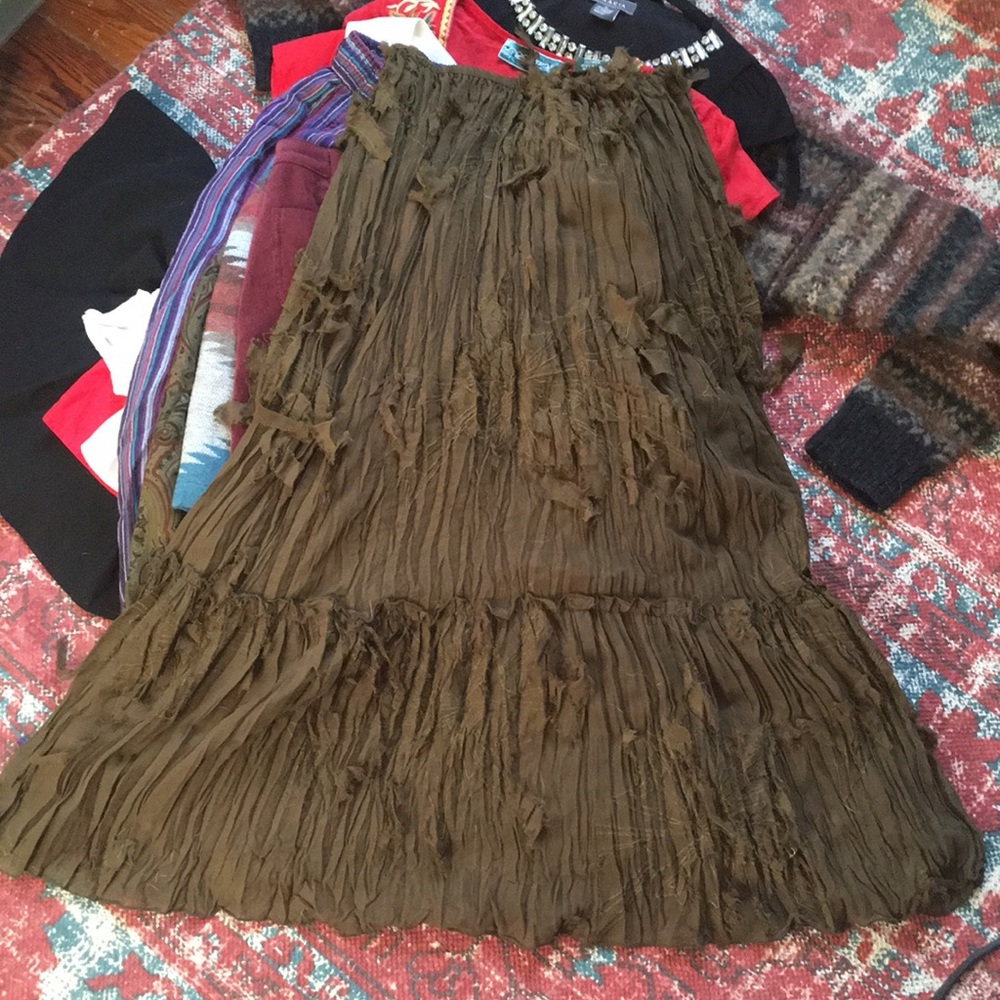 Chico's ruffle skirt vintage maxi